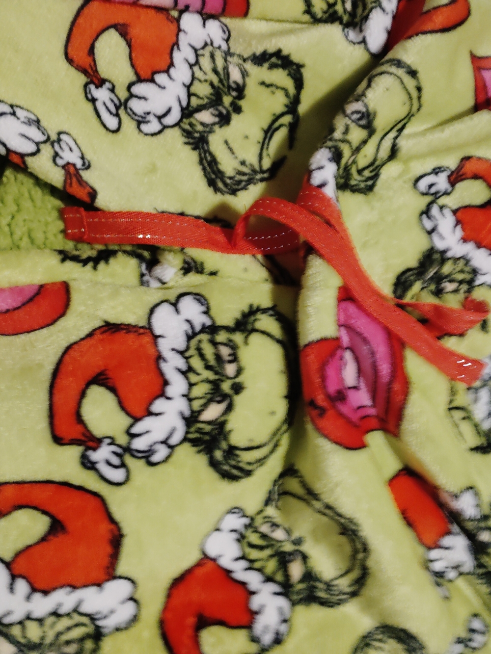 Grinch Print Pajama Set - Green with Red Accents